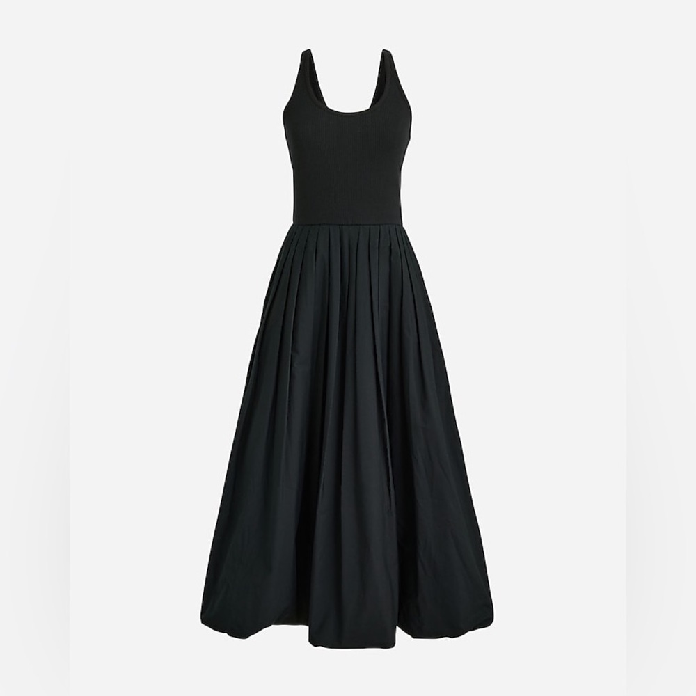 J Crew Fitted tank dress with poplin bubble skirt BY828